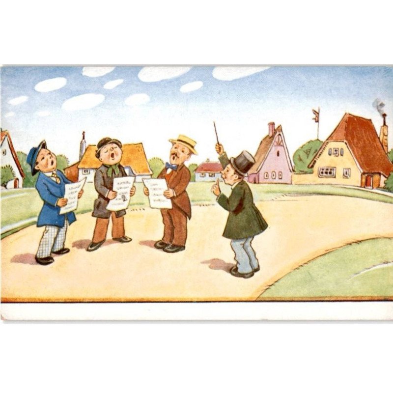 MUSIQUE: dessin chanteurs - très bon état