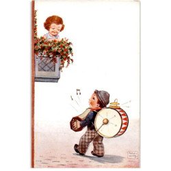 MUSIQUE: dessin, enfant musiciens, type roméo et juliette - très bon état