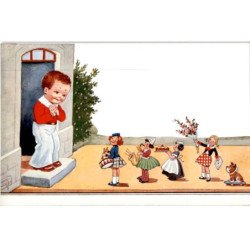 MUSIQUE: dessin, enfant regardant des gens minuscules - très bon état