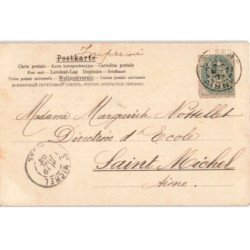 MUSIQUE: dessin, femme petite harpe - très bon état