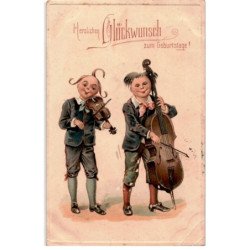 MUSIQUE: dessin, herzlichen glückwunsch, zum geburtstage - état