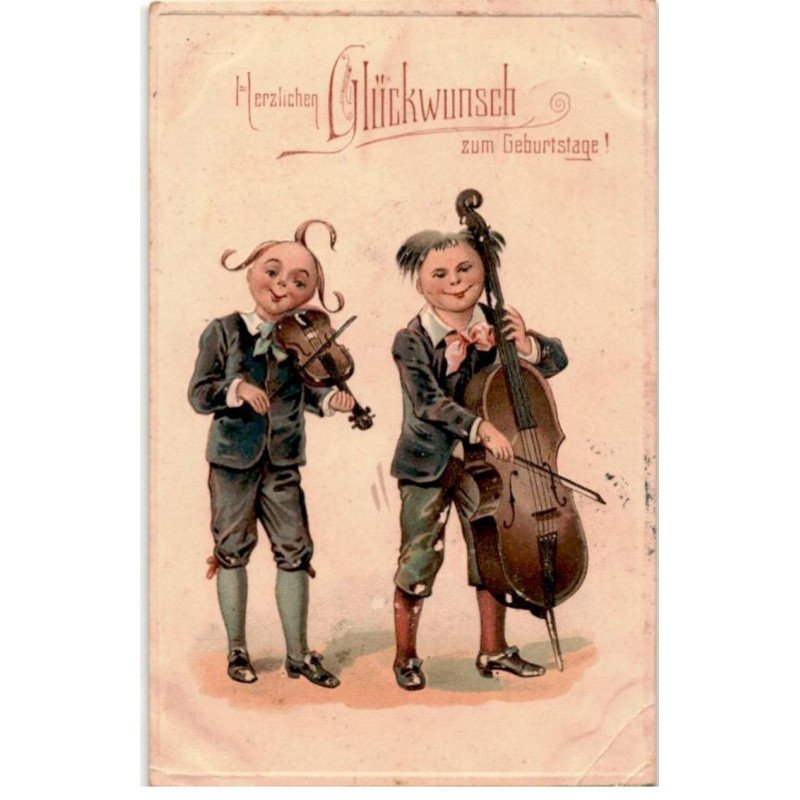 MUSIQUE: dessin, herzlichen glückwunsch, zum geburtstage - état