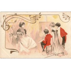 MUSIQUE: dessin, enfants peignant une femme - très bon état