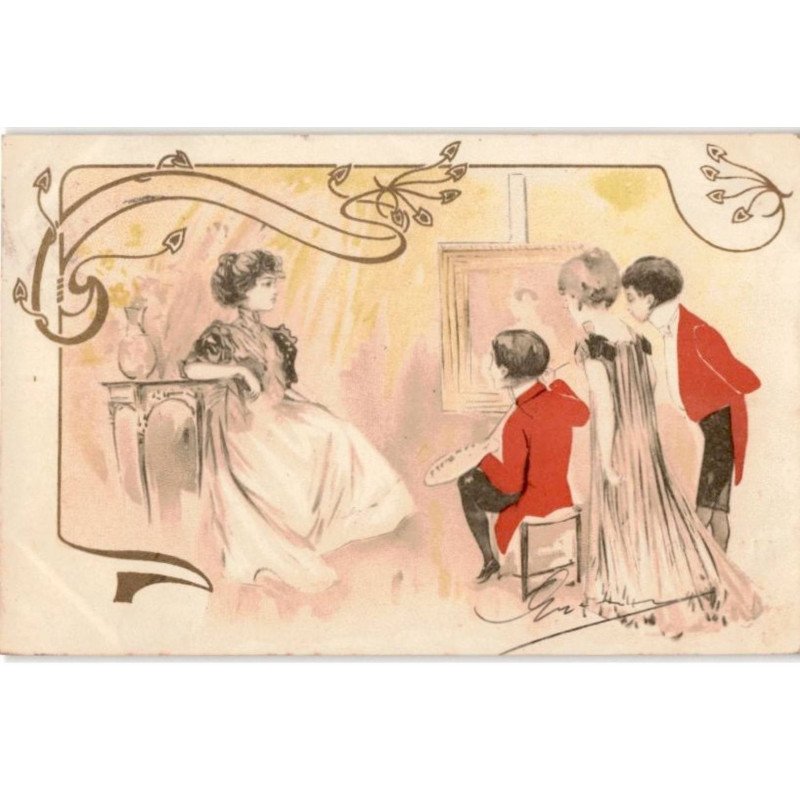 MUSIQUE: dessin, enfants peignant une femme - très bon état