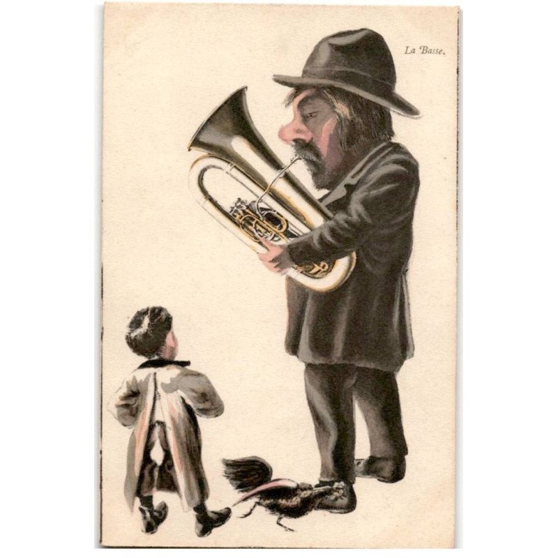 MUSIQUE: dessin, la basse - très bon état