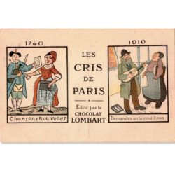 MUSIQUE: dessin, les cris de paris édité par chocolat lombart, 1740, 1910 - très bon état