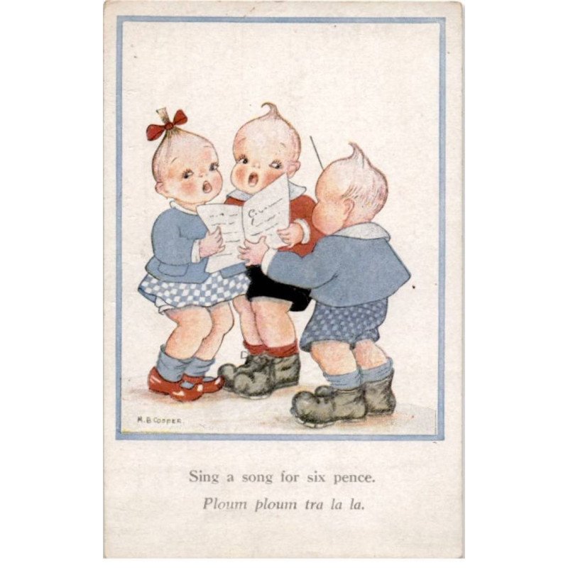 MUSIQUE: dessin, sing a song for six pence, ploum ploum tra la la - très bon état