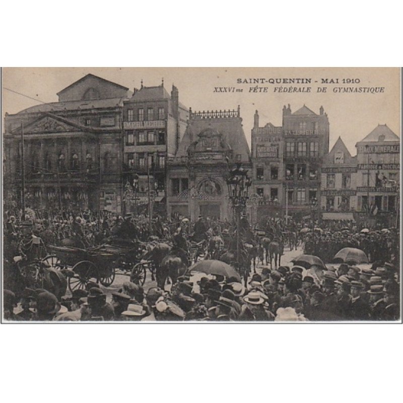 AISNE : SAINT QUENTIN : souvenir du Congrès de gymnastique de 1910 - très bon état AISNE : SAINT QUENTIN : souvenir du Congrès de gymnastique de 1910 - très bon état