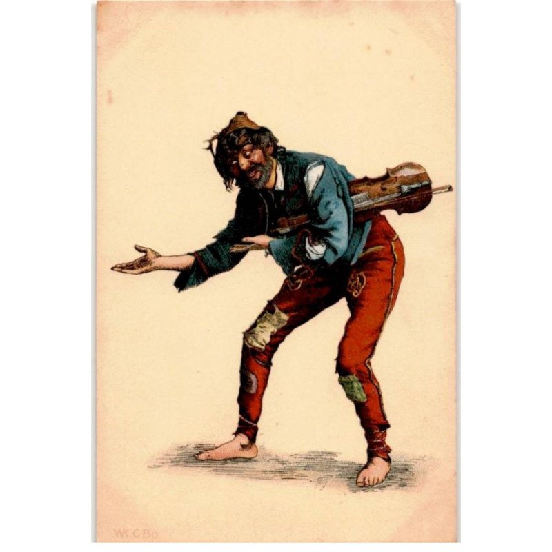 MUSIQUE: dessin, violoniste - très bon état