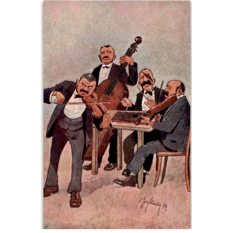 MUSIQUE: dessin, groupe de musique - très bon état