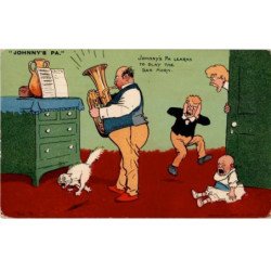MUSIQUE: dessin, johnny's pa learns to play the sax horn - bon état
