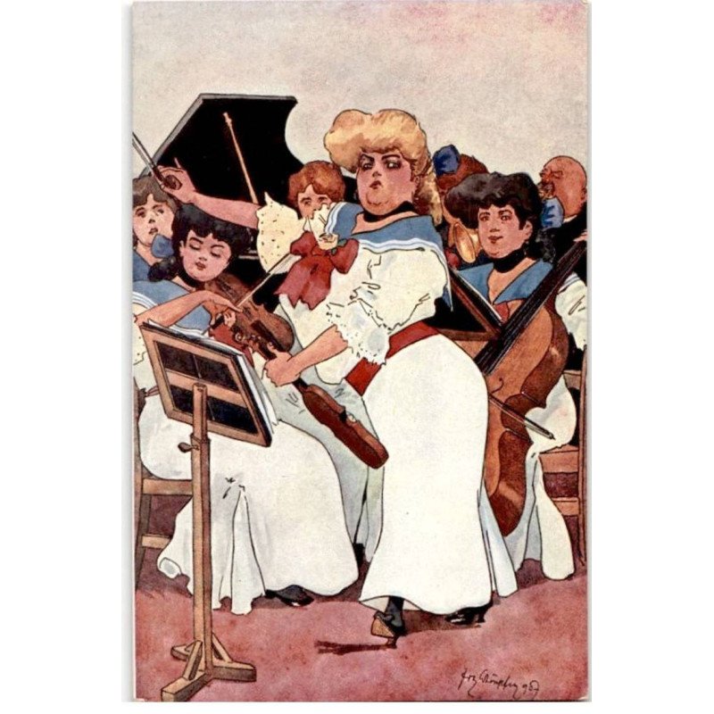 MUSIQUE: dessin, orchestre - très bon état