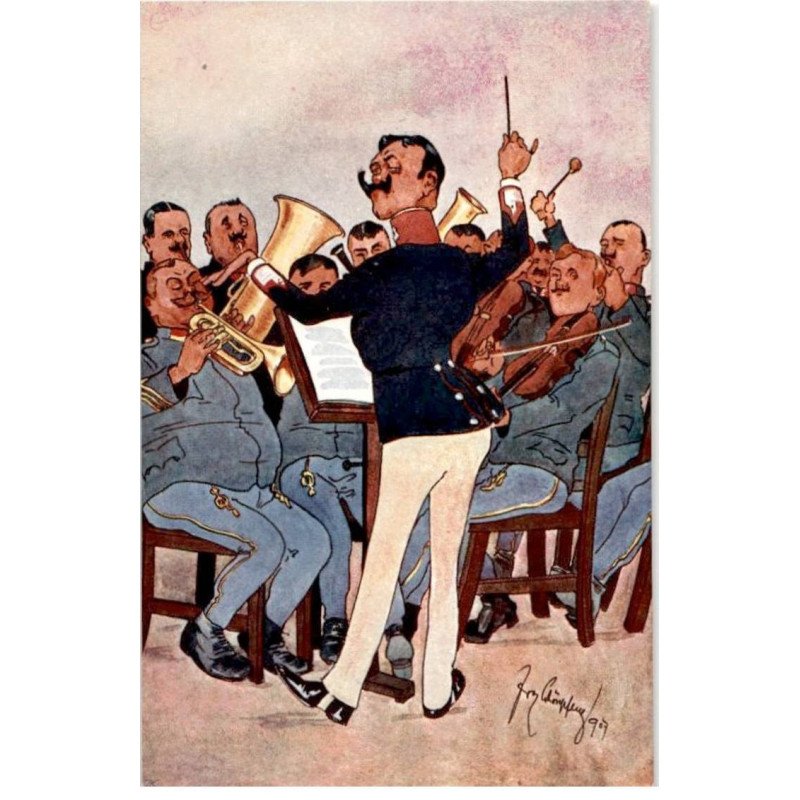 MUSIQUE: dessin, orchestre - très bon état