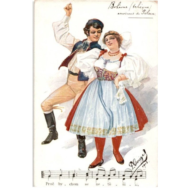 MUSIQUE: dessin, danseurs - très bon état