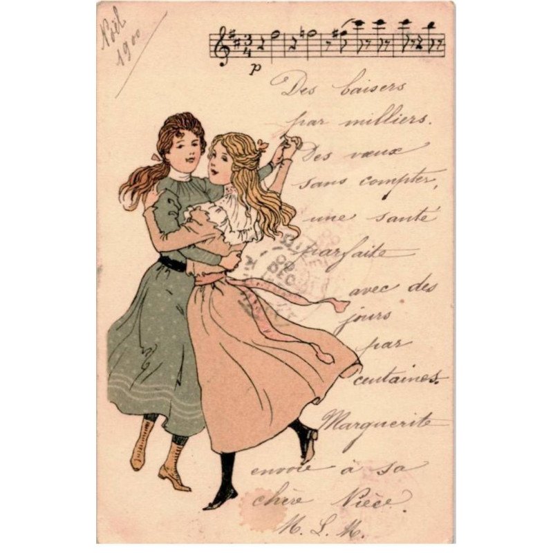 MUSIQUE: dessin, danseurs - très bon état