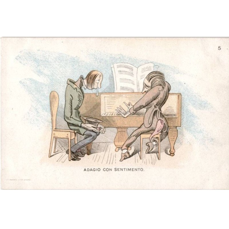 MUSIQUE: dessin, adagio con sentimento - très bon état