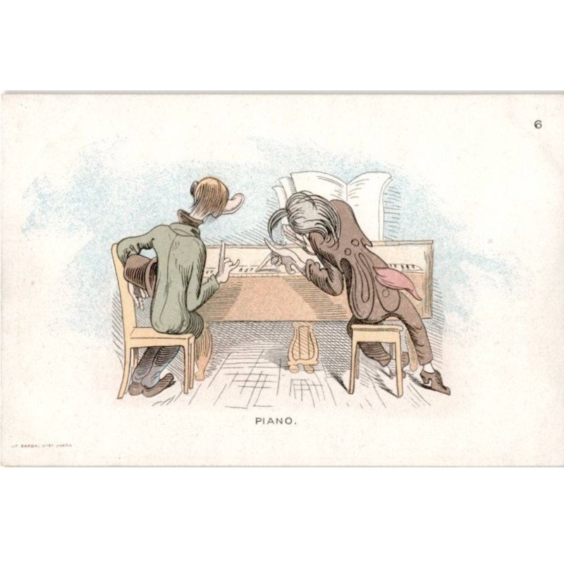 MUSIQUE: dessin, piano - très bon état