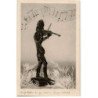 MUSIQUE: dessin, statue violoniste - très bon état