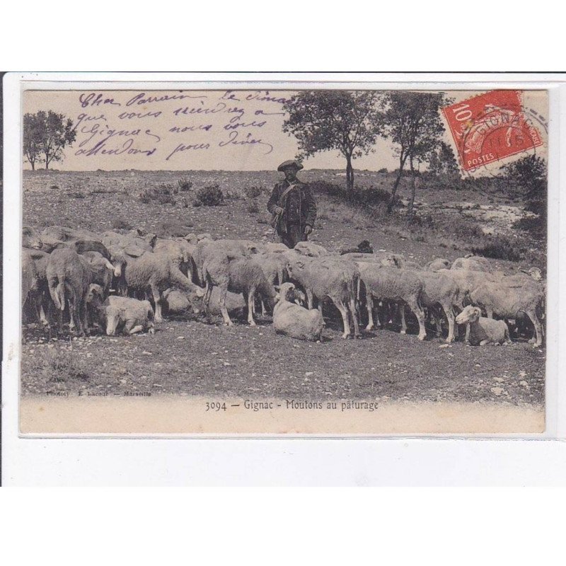 GIGNAC: moutons au pâturage - très bon état