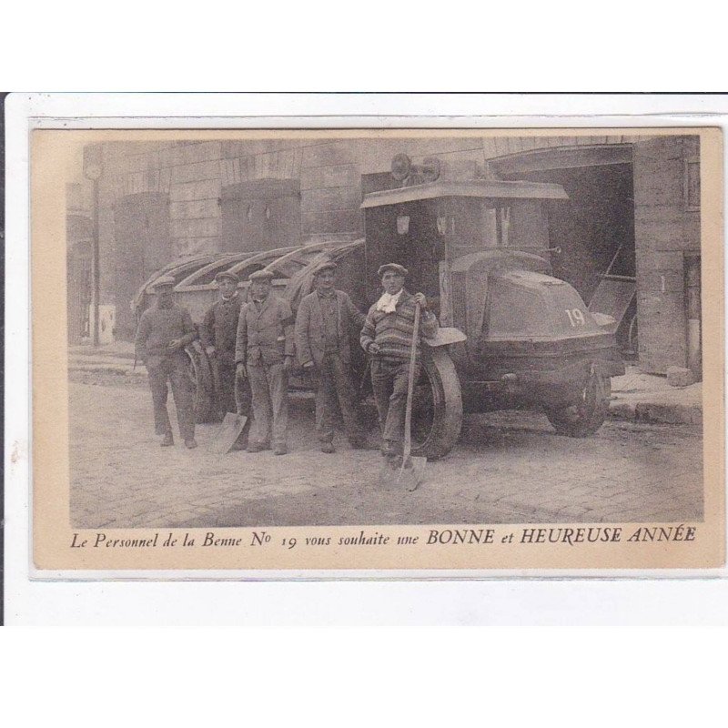 MARSEILLE: personnel de la benne n19 vous souhaite une bonne et heureuse année service de nettoiement - très bon état