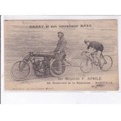 MARSEILLE: ganay et son entraineur naso sur bicyclette F. APRILE, moto, vélo - très bon état