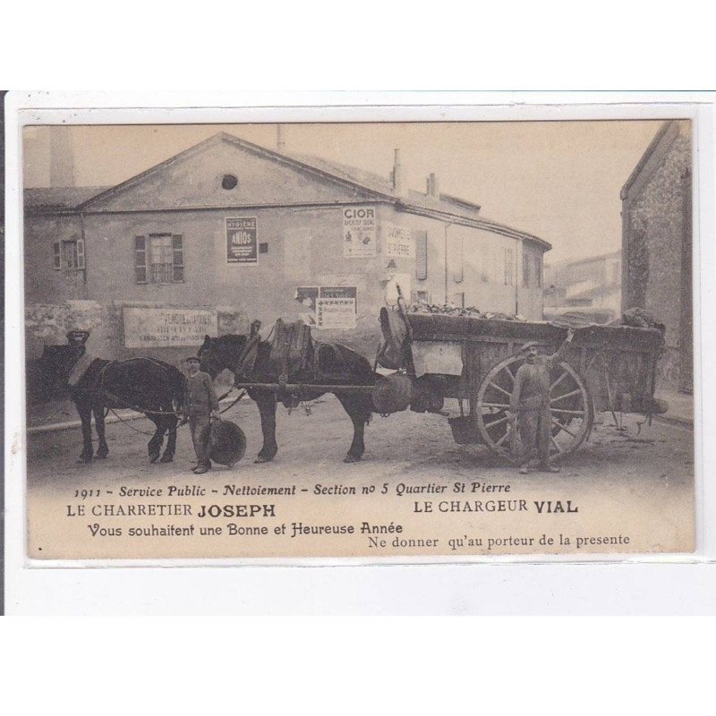 MARSEILLE: le charretier Joseph, le chargeur Vial vous souhaitent une bonne et heureuse année - très bon état