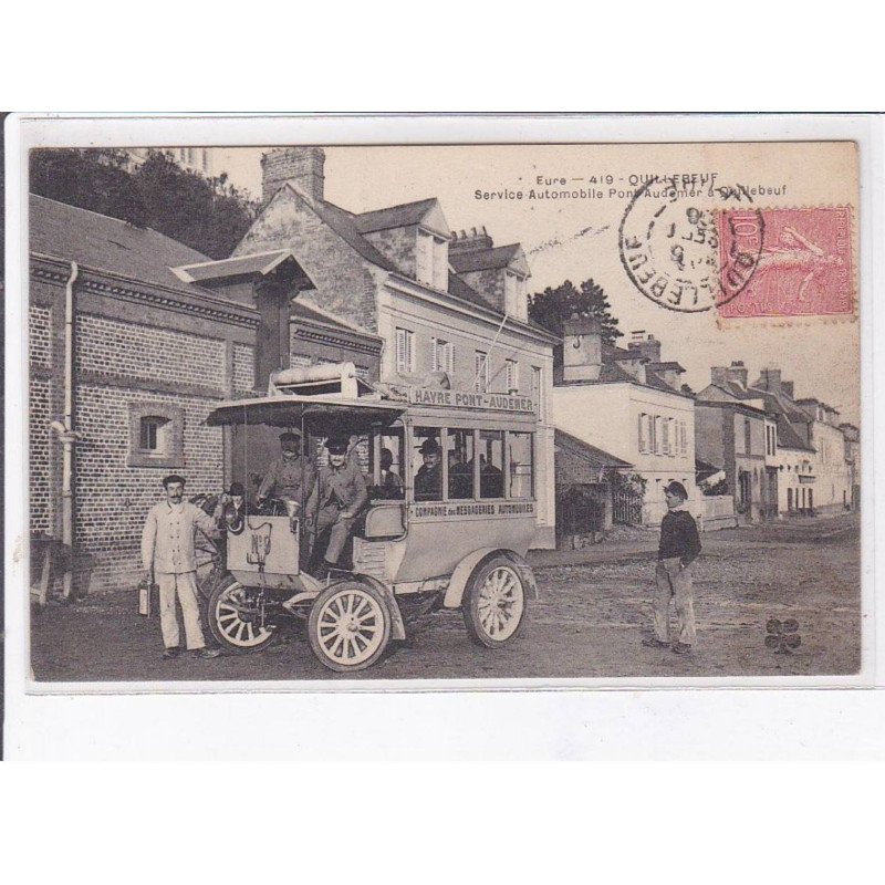 QUILLEBEUF: service automobile pont audemer, compagnie des messageries - très bon état