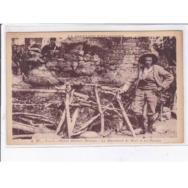 FINISTERE: petits métiers bretons, le marchand de miel et ses ruches - très bon état
