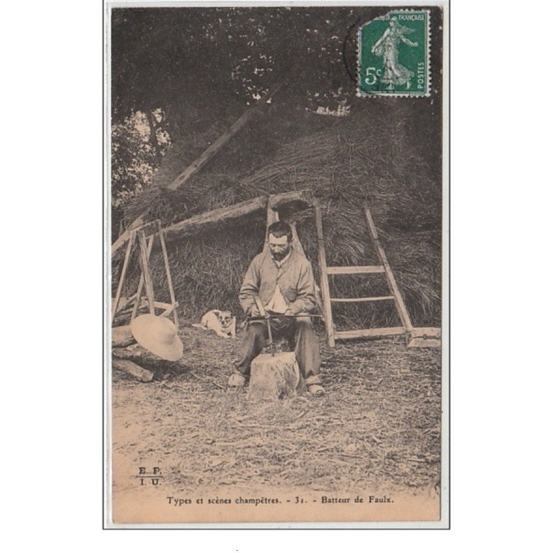 Types et scènes champêtre : le batteur de faulx - très bon état Types et scènes champêtre : le batteur de faulx - très bon état