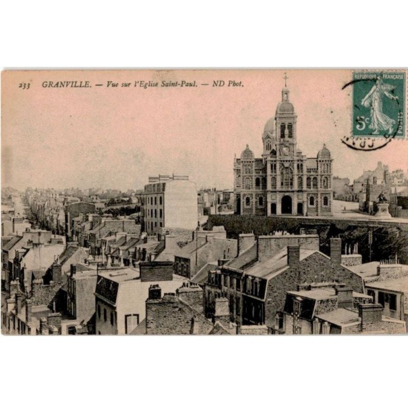 GRANVILLE: vue sur l'église saint-paul - très bon état