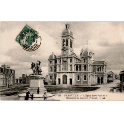 GRANVILLE: l'église saint-paul et le monument de souvenir français - très bon état