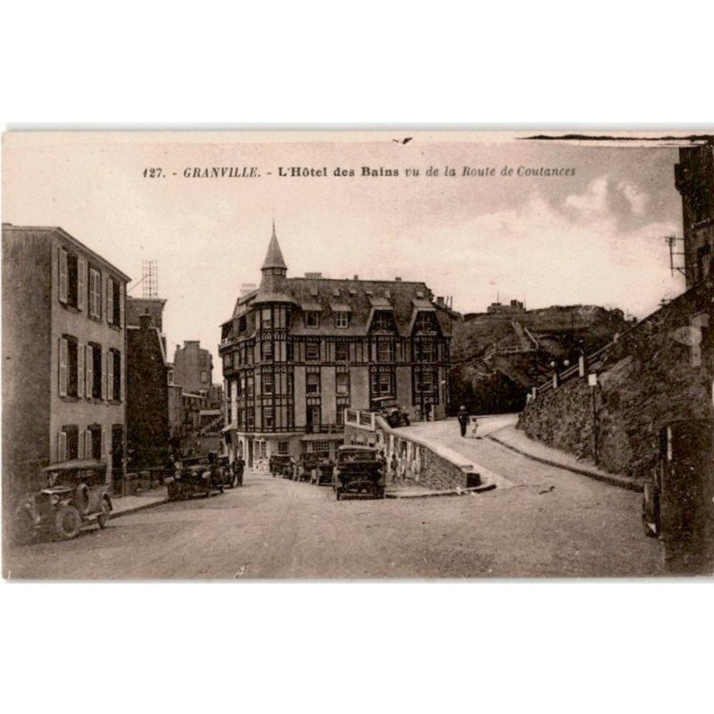 GRANVILLE: l'hôtel des bains vu de la route de coutances - très bon état