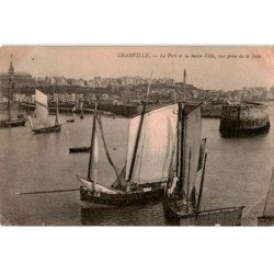GRANVILLE: le port et la haute ville, vue prise de la jetée - état