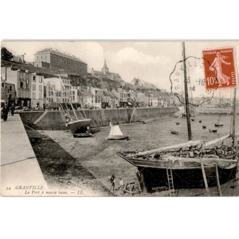 GRANVILLE: le port à marée basse - très bon état