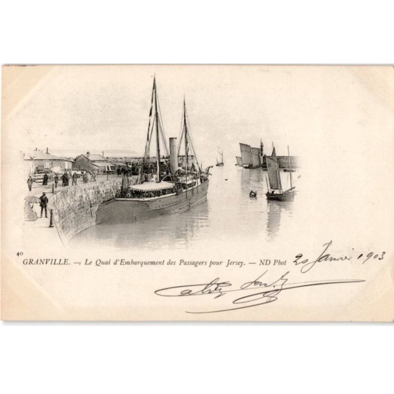 GRANVILLE: le quai d'embarquement des passagers pour jersey - très bon état