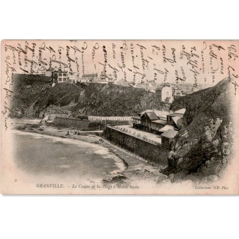 GRANVILLE: le casino et la plage à marée haute - très bon état