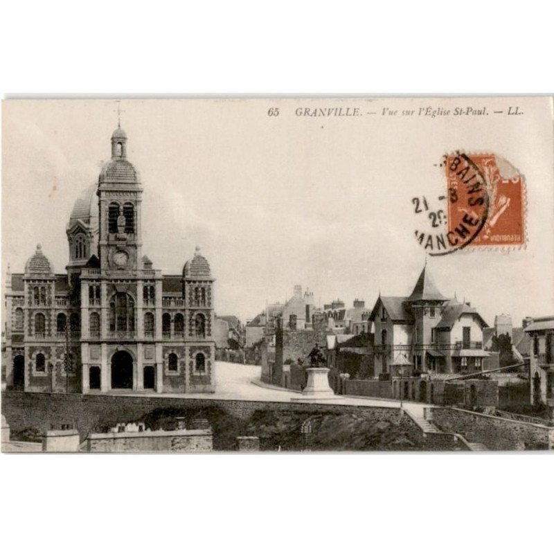GRANVILLE: vue sur l'église saint-paul - très bon état