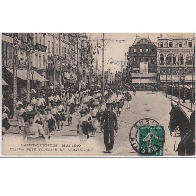 AISNE : SAINT QUENTIN : souvenir du Congrès de gymnastique de 1910 - très bon état AISNE : SAINT QUENTIN : souvenir du Congrès de gymnastique de 1910 - très bon état