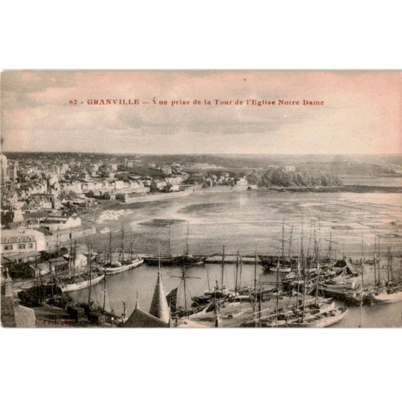 GRANVILLE: vue prise de la tour de l'église notre dame - très bon état