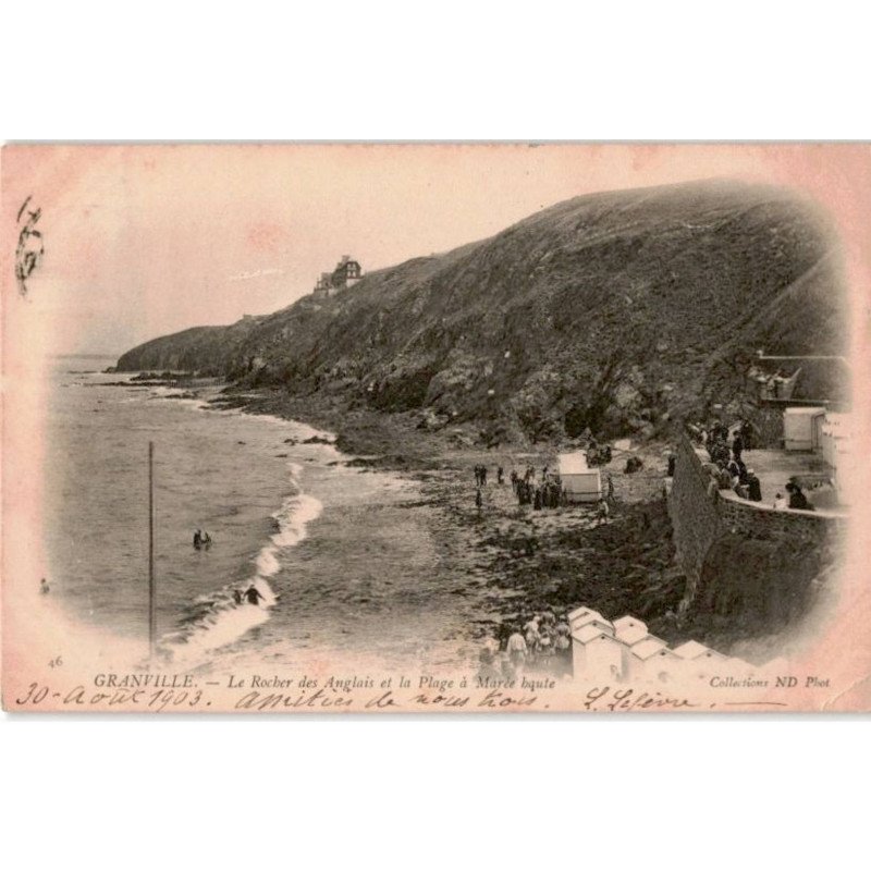 GRANVILLE: le rocher des anglais et la plage à marée haute - très bon état