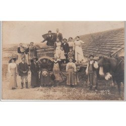 ALLIER : LA CHABANNE : carte photo des vendanges en 1912 - très bon état