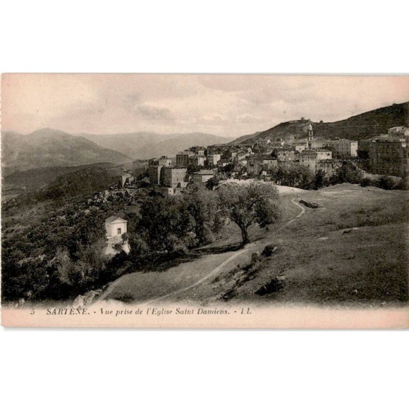 CORSE: sartène, vue prise de l'église saint-damiens - très bon état