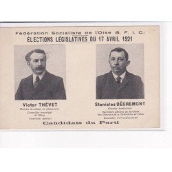 MERU - Fédération Socialiste de l'Oise - Elections législatives du 17 Avril 1921 - très bon état