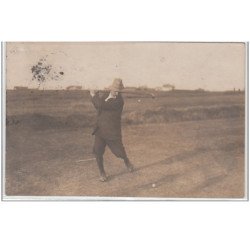 BIARRITZ : carte photo d'un golfeur en 1913 - très bon état