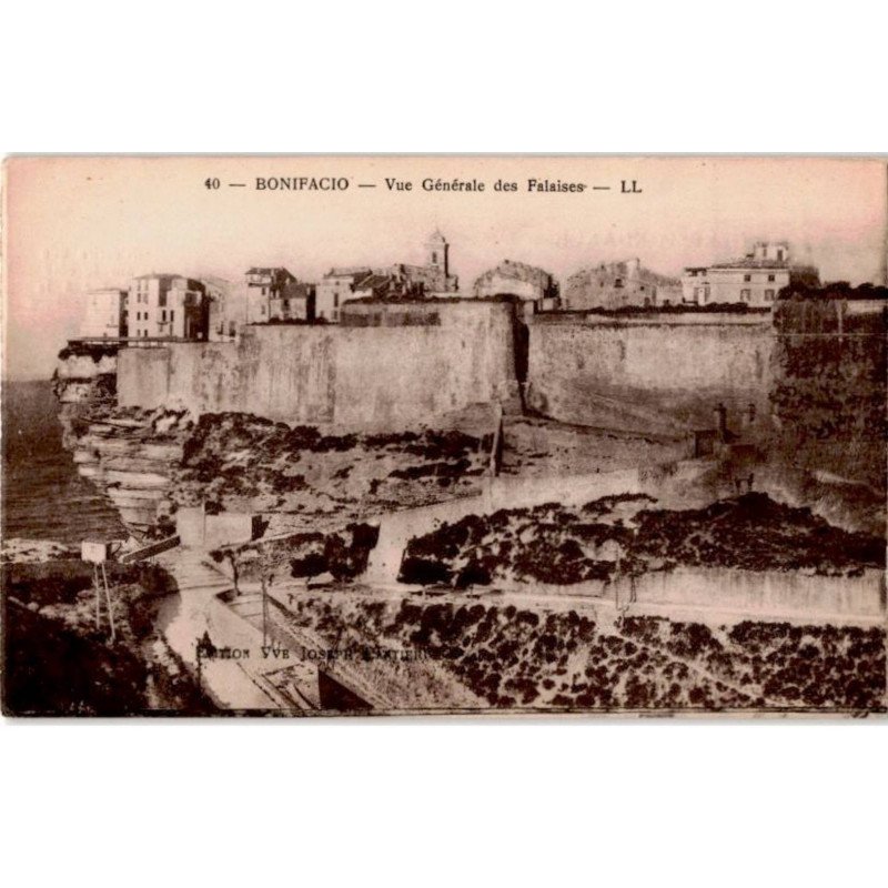 CORSE: BONIFACIO: vue générale des falaises - très bon état