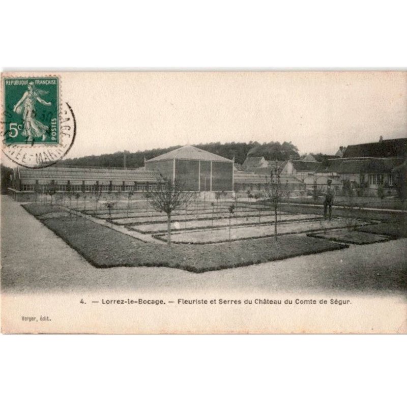 LORREZ-le-BOCAGE: fleuriste et serres du château du comte de ségur - très bon état