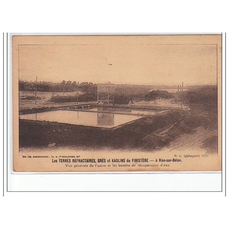 RIEC SUR BELON : les terres réfractaires, grès et kaolin du Finistère - très bon état