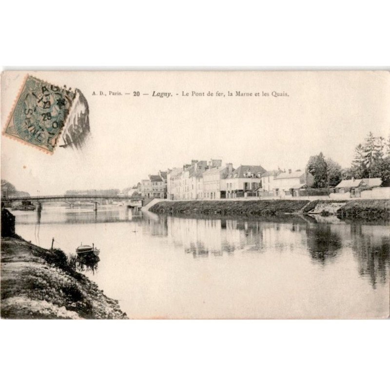 LAGNY: le pont de fer la marne et les quais - très bon état