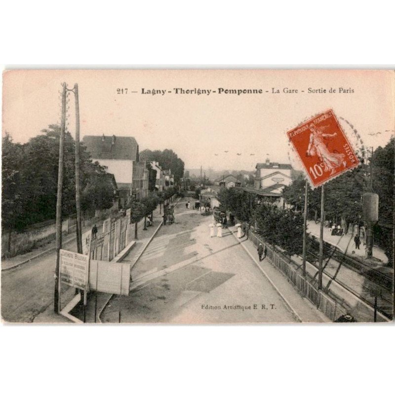 LAGNY: thorigny-pomponne, la gare sortie de paris - très bon état