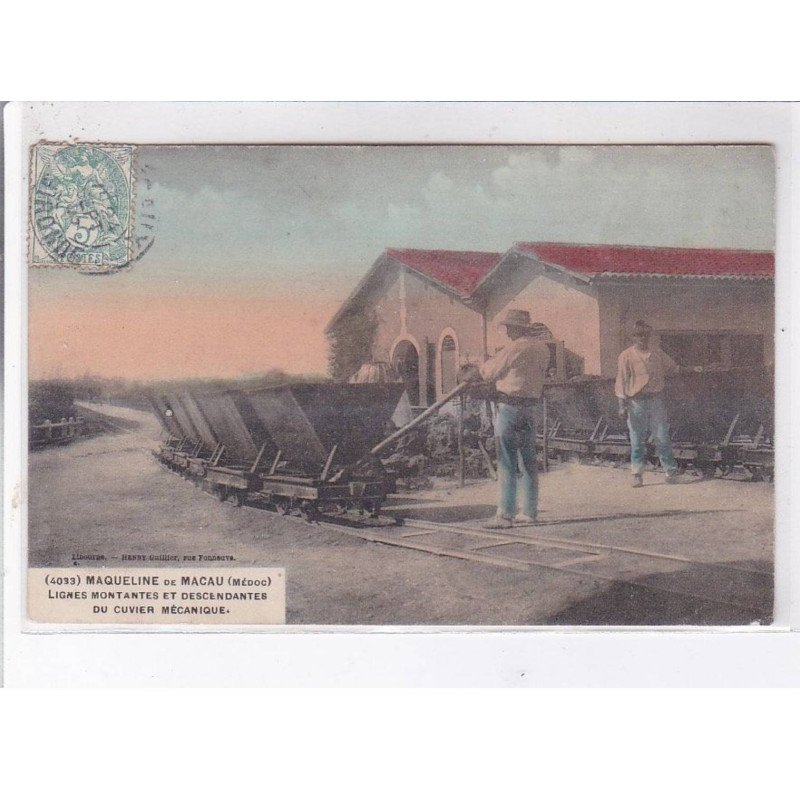 MAQUELINE de MACAU: lignes montantes et descendantes de cuvier mécanique (chemin de fer) - très bon état